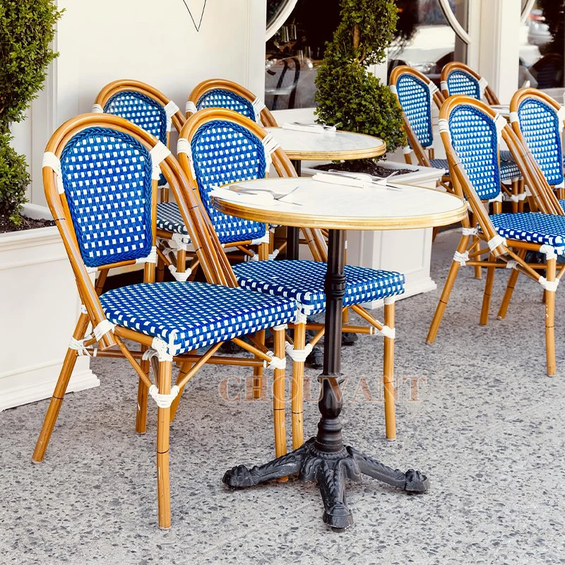 Различные стили и цвета уличной мебели из ротанга Стулья уличный Ресторан французские плетеные стулья