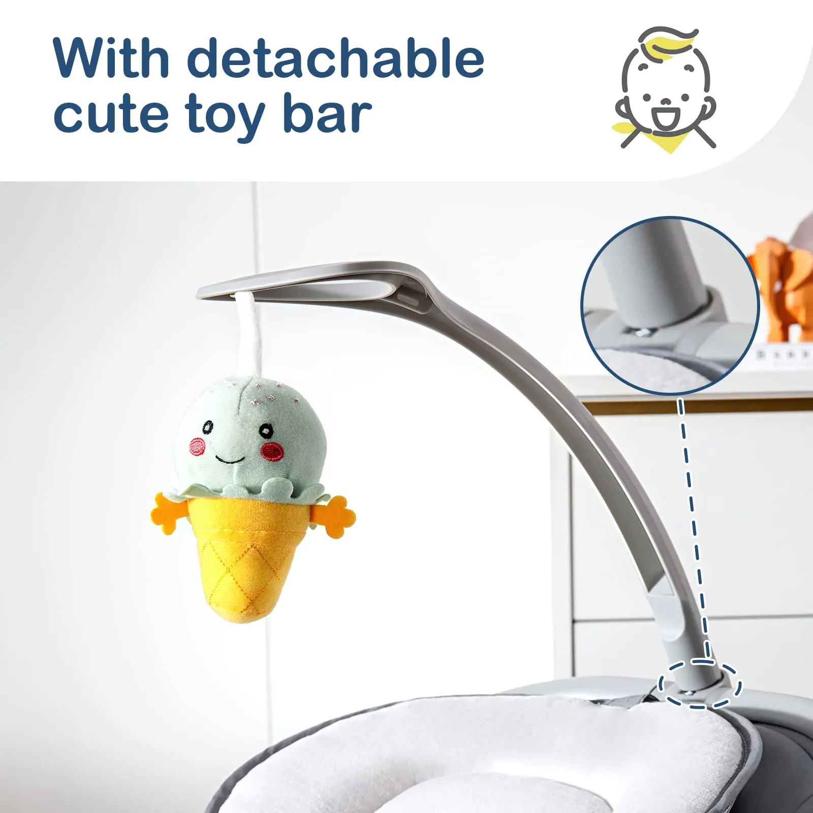 Factory Wholesale OEM newborn  3 Speeds Soothing Music Portable Electric Swing Baby Nursery Rocking Chair