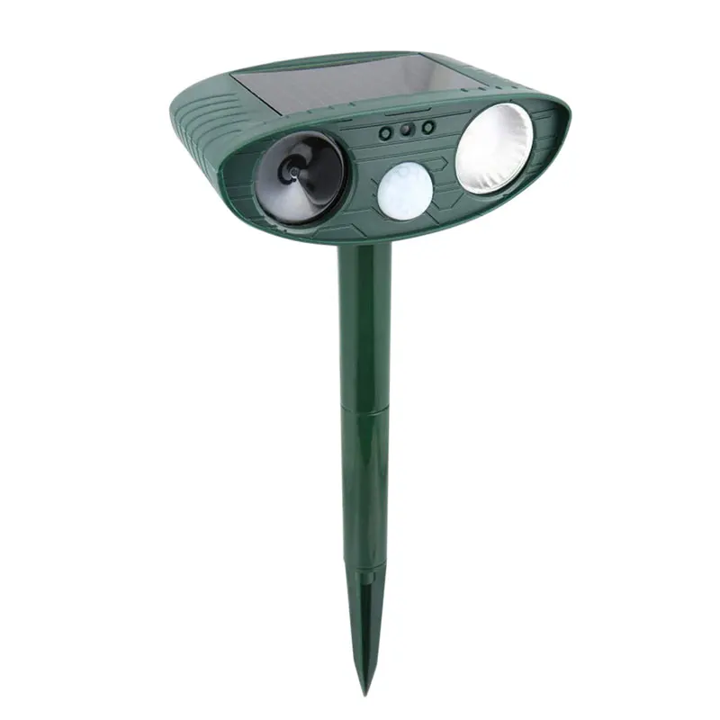 Waterproof Bird raccoon rodent repeller squirrel cat mice trap smart ultrasonic wave outdoor mole away PIR sonic repellent