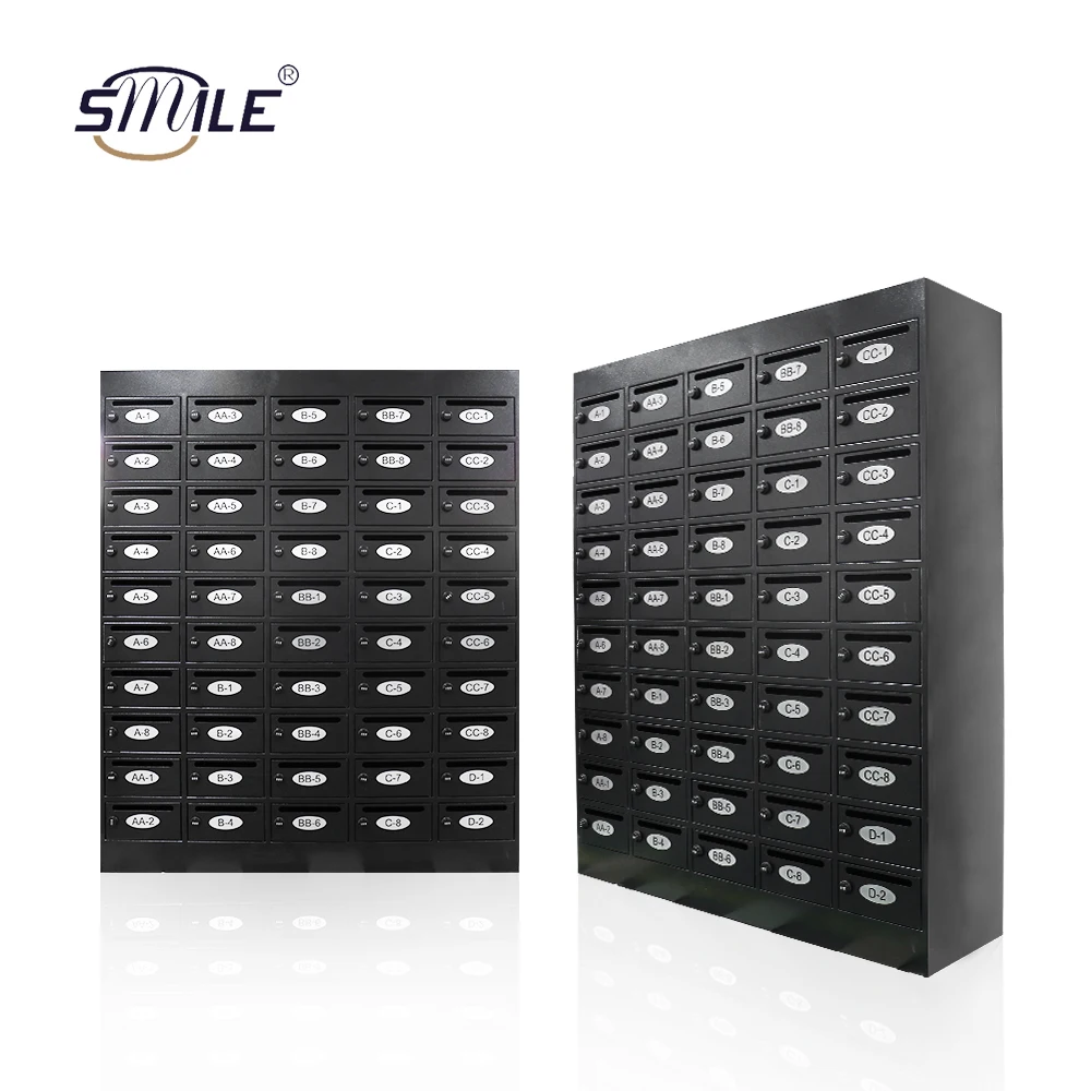 SMILETECH OEM/ODM Modern Metal Mailboxes China Steel Fabrication Residential Locking Cluster Mailbox for Sale