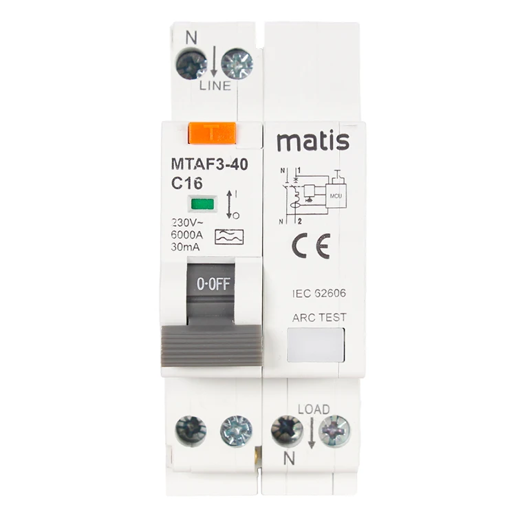 Значение утечки MCB 30 мА AFCI GFCI защита от неисправности дуги Предотвращение выключателя утечки