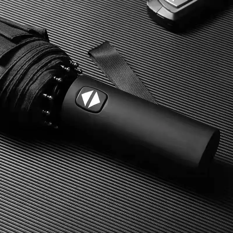 SUNDAY 23 Inch Automatic Switch Strong Umbrella on and Off Mechanism 12 Ribs Twelve Bone Three Folding Metal Travel Stretch OEM