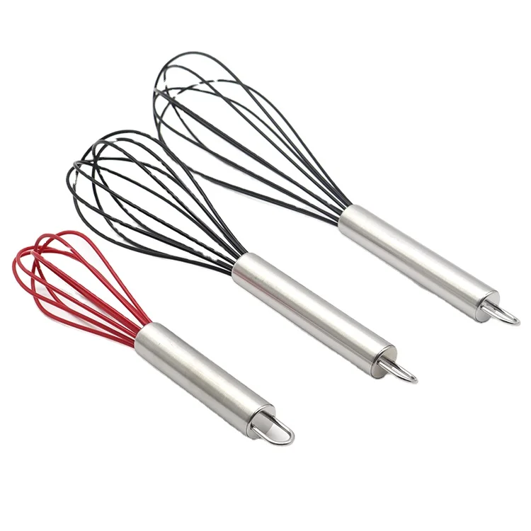 Food Grade Material Manual Dough Silicone Beater Hand Held Whisk Egg Blender