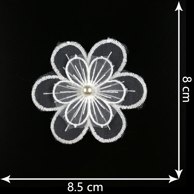 New diy handmade beaded lace flower cloth patch embroidery lace bud wedding dress decoration accessories accessories