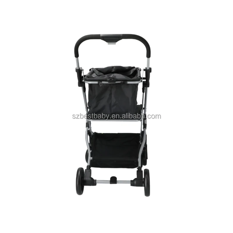 High Quality Light Weight Reusable Compact Standing Fold Supermarket Shopping  Bag With  Swivel Wheels