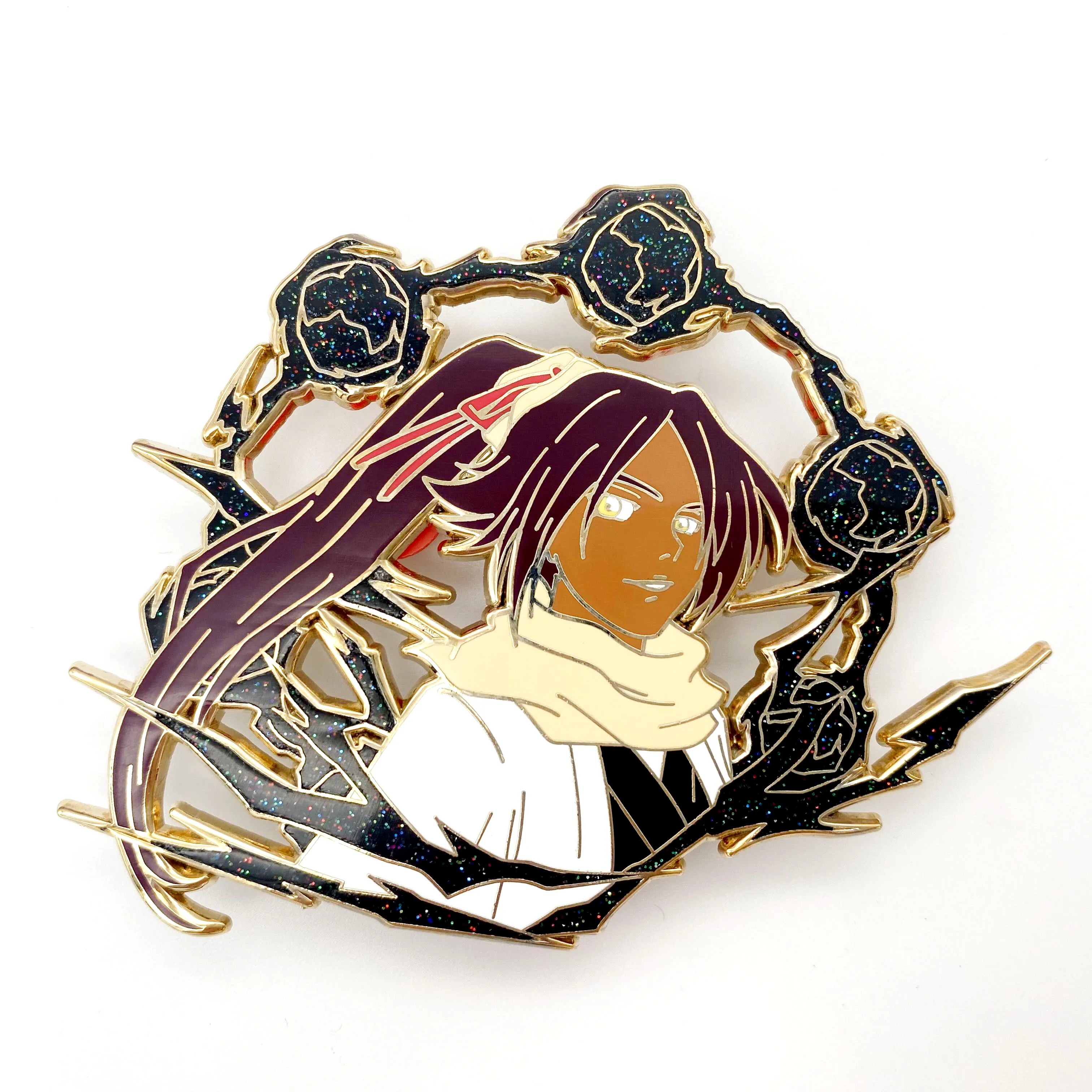 Качественные золотые жесткие эмалевые значки с блестящим эффектом наруто на заказ эмалевые значки для лацканов