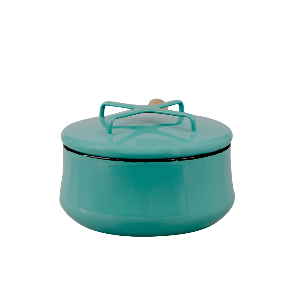 19cm european high-end custom floral enamel coated cast iron cooking stew pot cookware