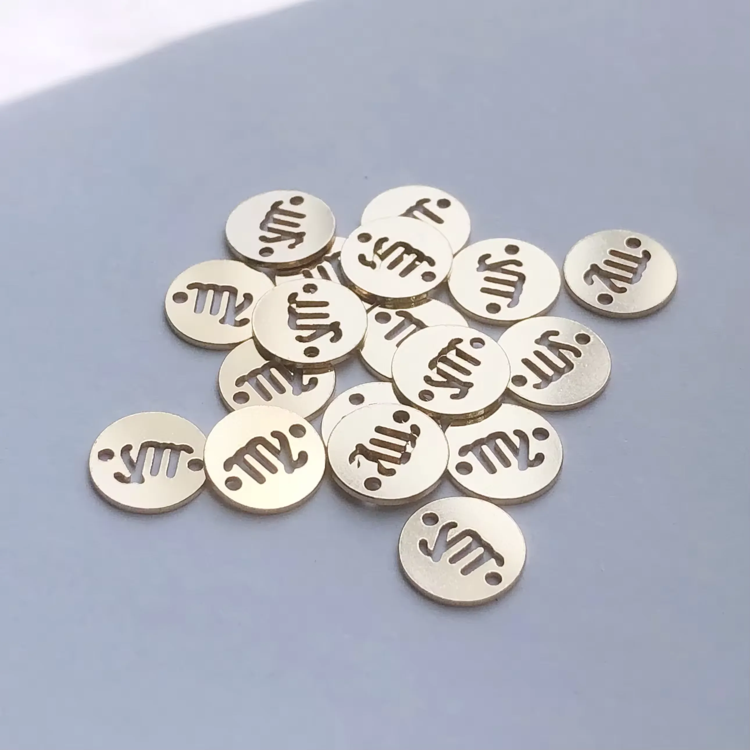 New Signs Of The Zodiac Pendant Connectors Jewelry Making Genuine Gold Filled Charms