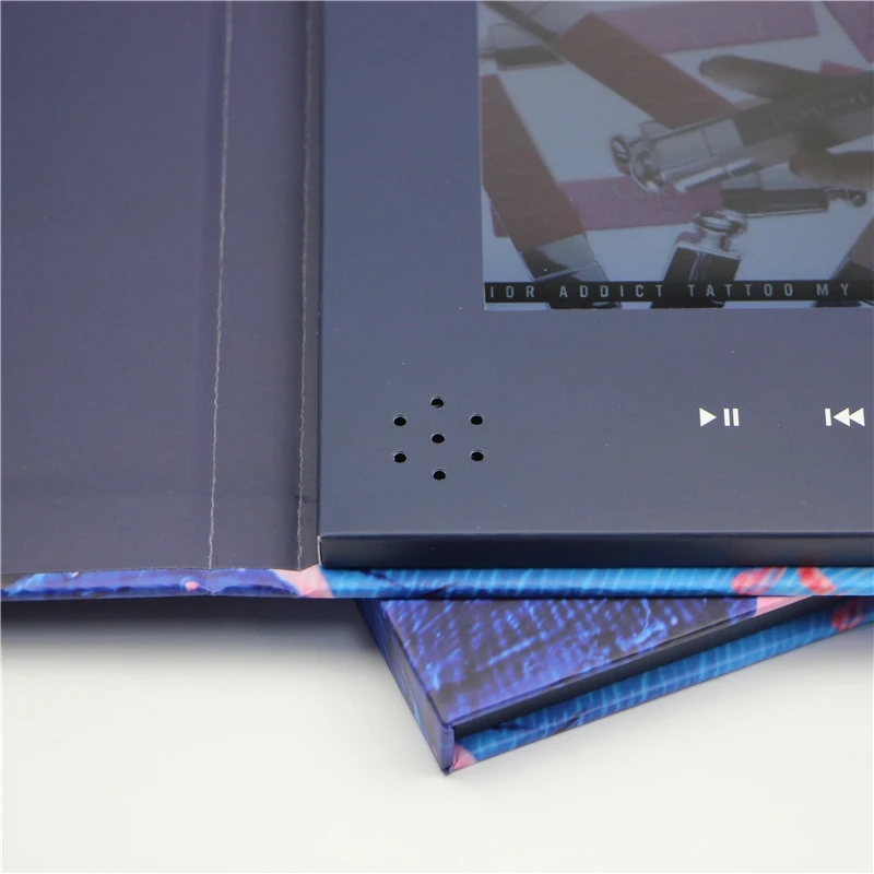 Popular custom greeting Oil painting cards printing lcd gift screen video brochure 7 inch business card music book