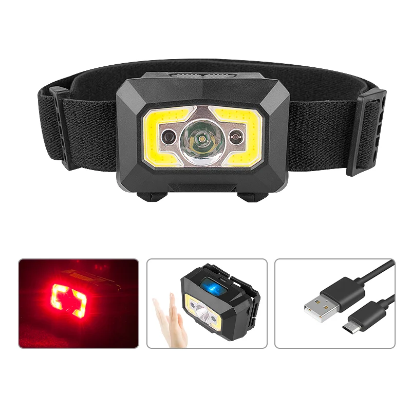 Wholesales Super Bright 3W led Headlamp Light, High Power USB Rechargeable led Head lamp, USB Charging led Sensor Headlamp