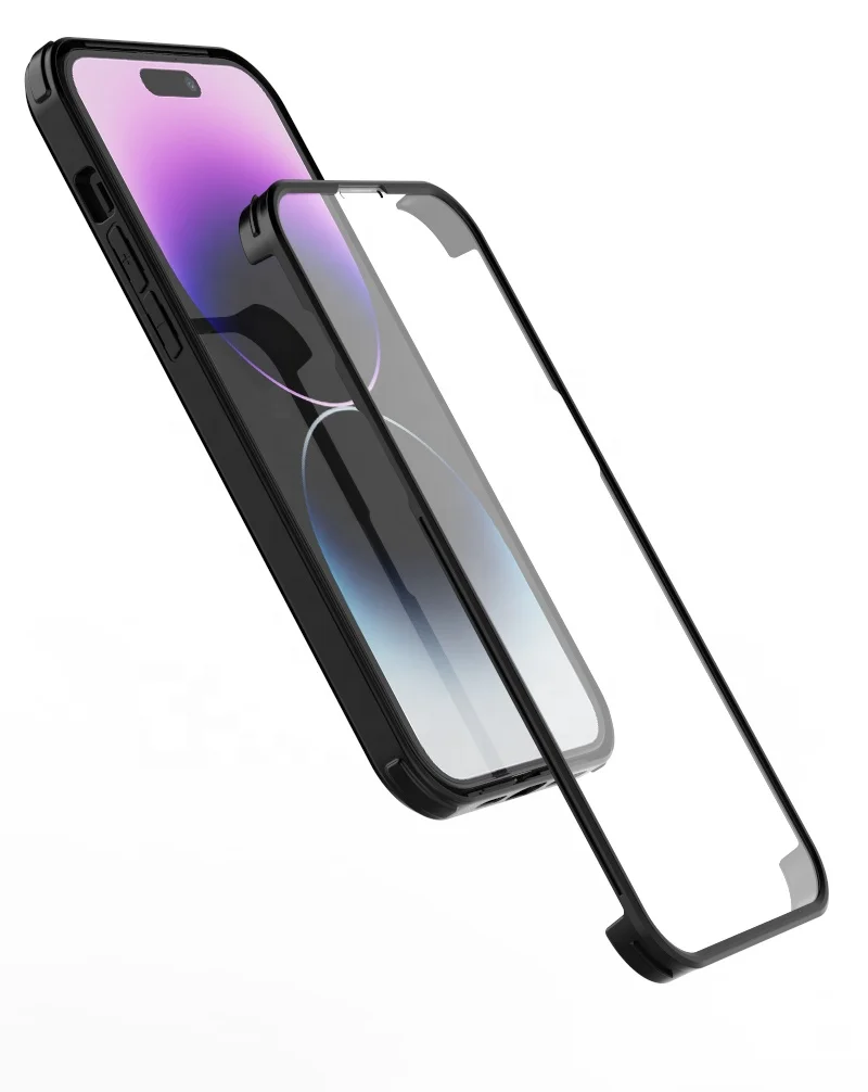 2023 SHENZHEN NEW SALE STYLE DOUBLE SIDE Tempered-Glass mobile phone cases tpu pc phone case for iPhone 14 pro phone case