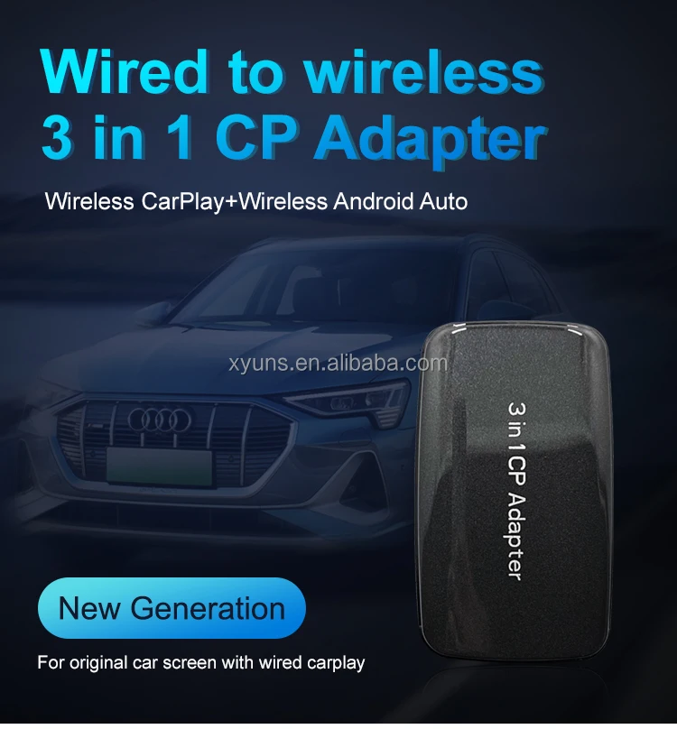 3 in 1 Carplay  Adapter CP-300 Wireless carplay android auto dongle  USB player function screen project