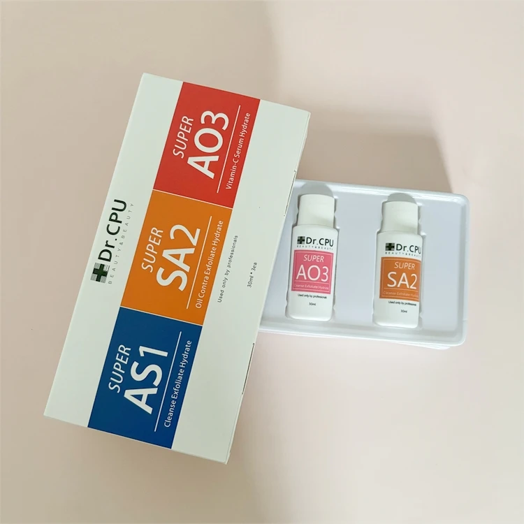 Hot selling AS1 SA2 AO3 3 Bottle Aqua Peeling Concentrated Solution For Water Jet Cleaning Solution Facial