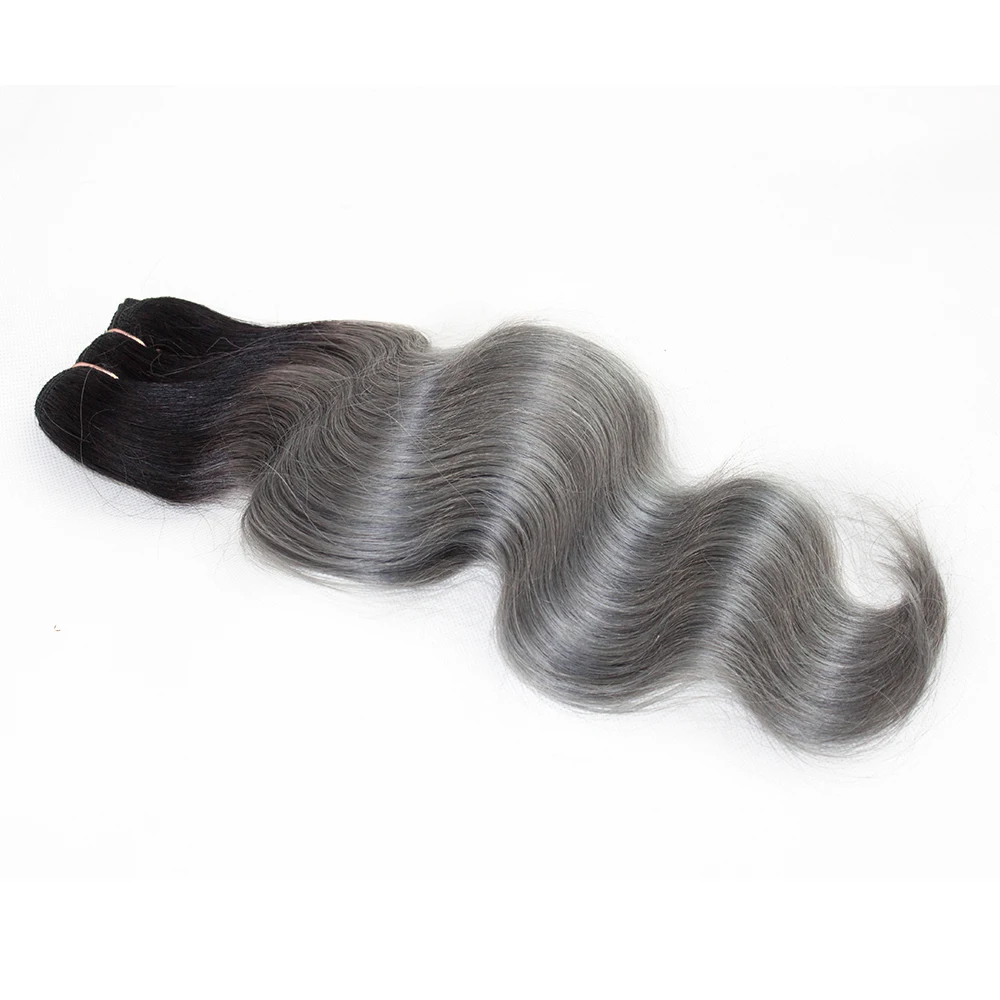 1b/grey ombre body wave hair new style virgin remy brazilian grey human hair