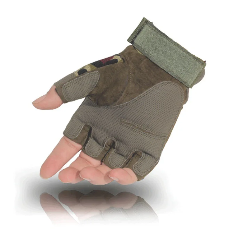 Half Finger Rubber Hard Knuckle Motorcycle Sports Outdoor Camping Shooting Tactical Gloves