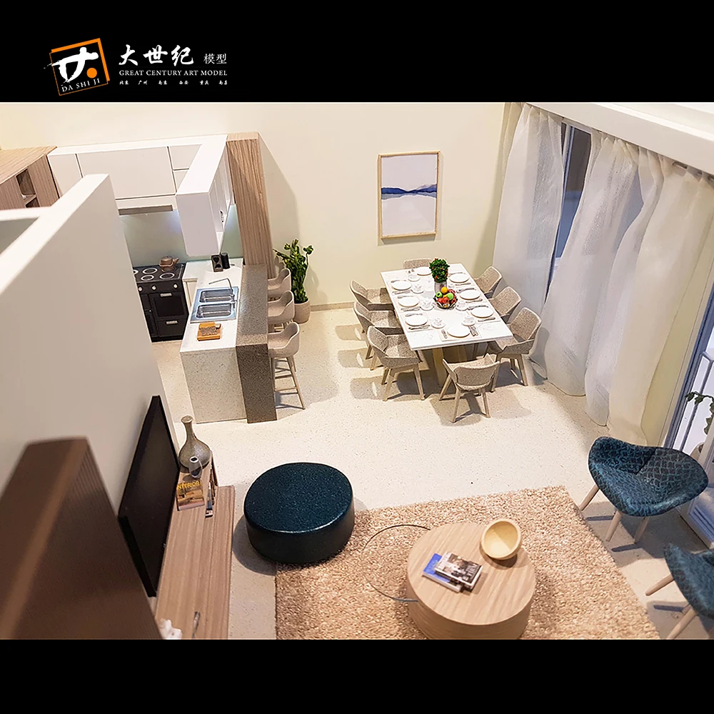 Two bedroom apartment model with furniture