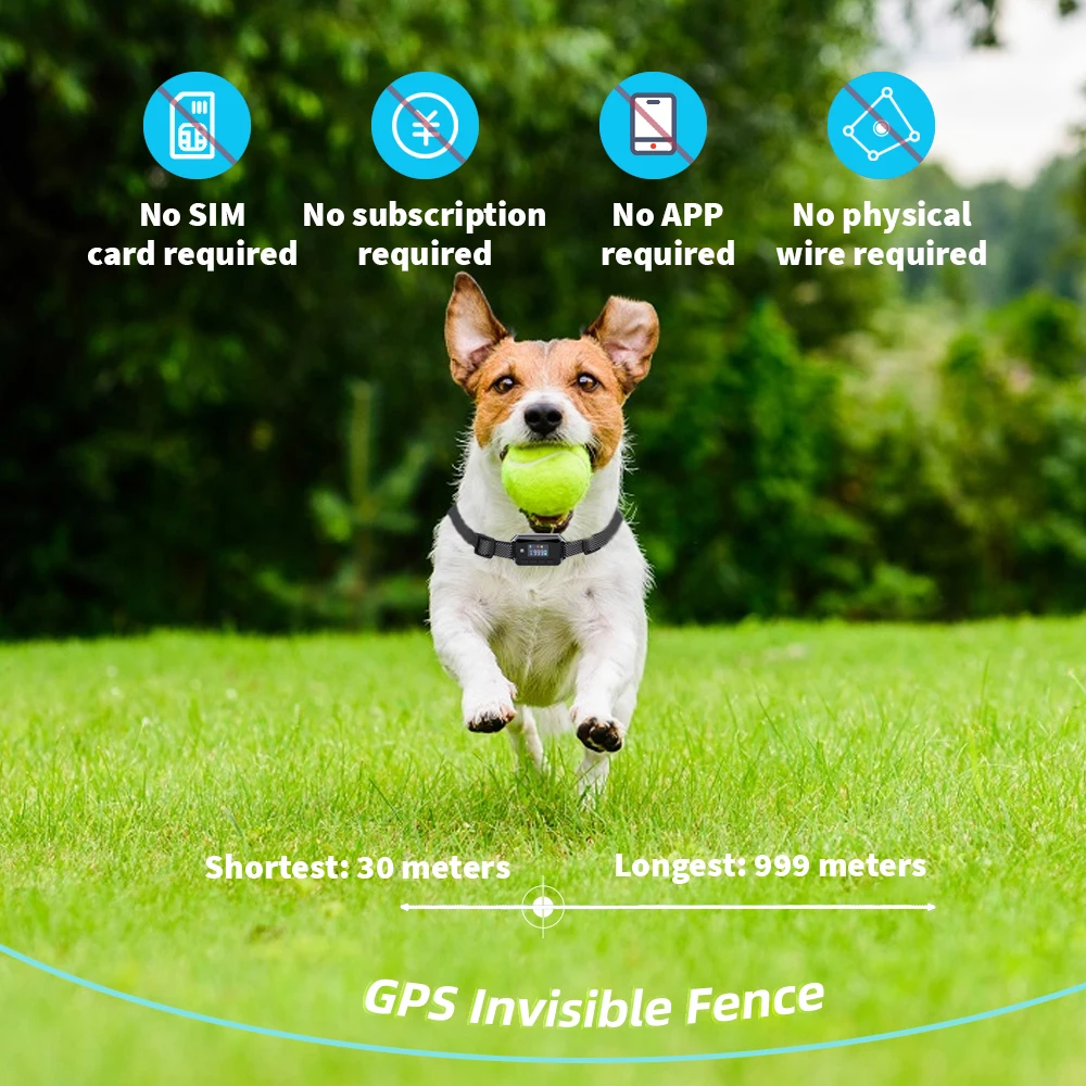 New Arrival GPS Wireless Electric Dog Fence GF01 Shock Training Collar Outdoor Waterproof Containment System for Cat Pets Animal