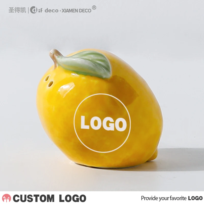 Wholesale Ceramic Fruit Lemon Design Stoneware Salts And Peppers Shakers Set