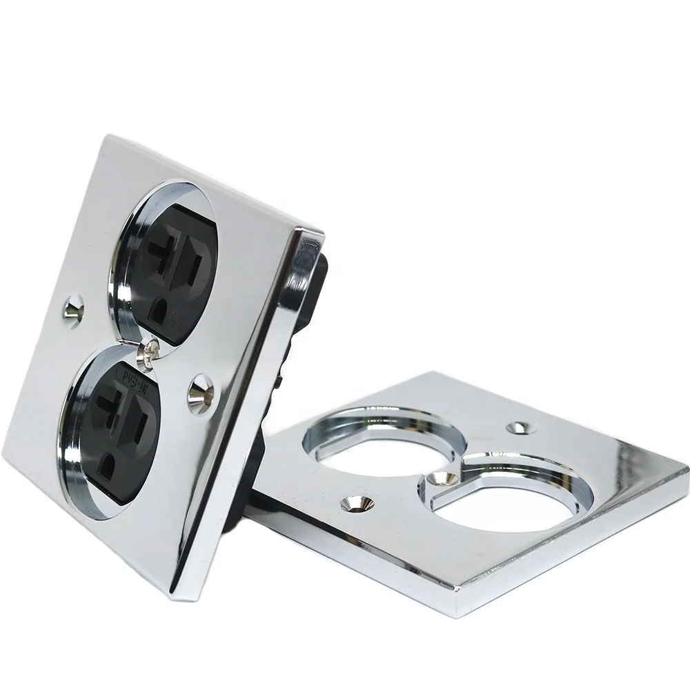 Power Outlets YIVO XSSH Audio DIY OEM 86MM*86MM Aluminum Alloy Plate Pure Copper US IEC Inlet Core Double Electric Wall Socket