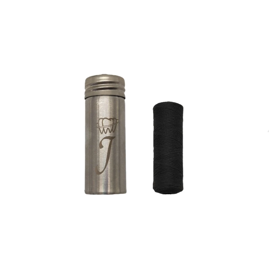 Hot selling 100 Meters Upgrade Your Oral Routine with Silk Dental Thread in a Custom Engraved Silver Stainless Bottle