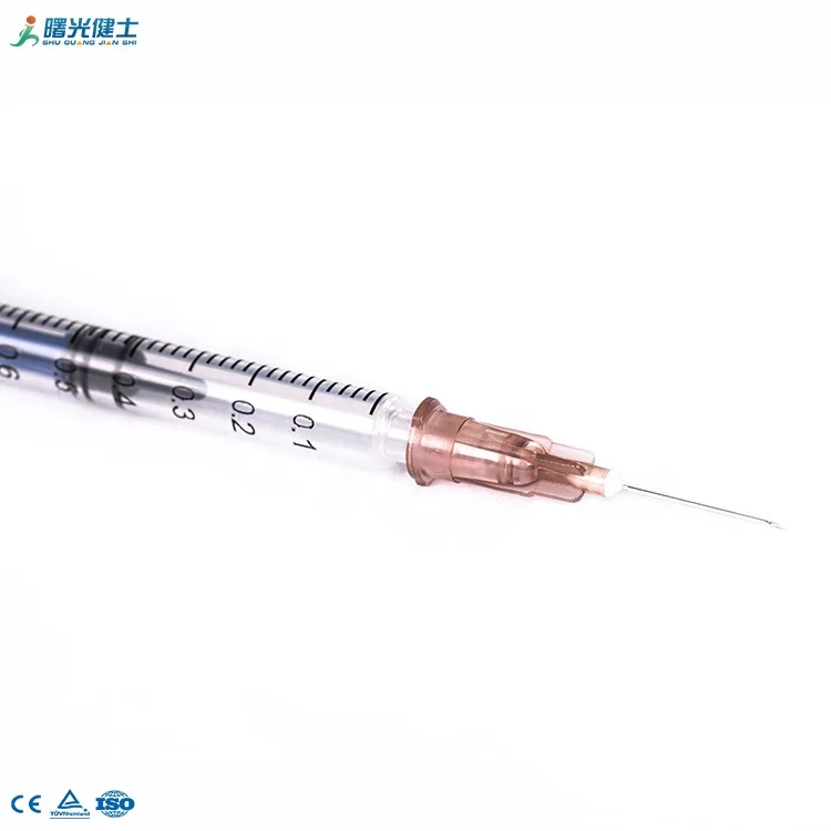 Медицинский одноразовый пластиковый шприц для инъекций вакцины 1 мл от производителя Luer Lock