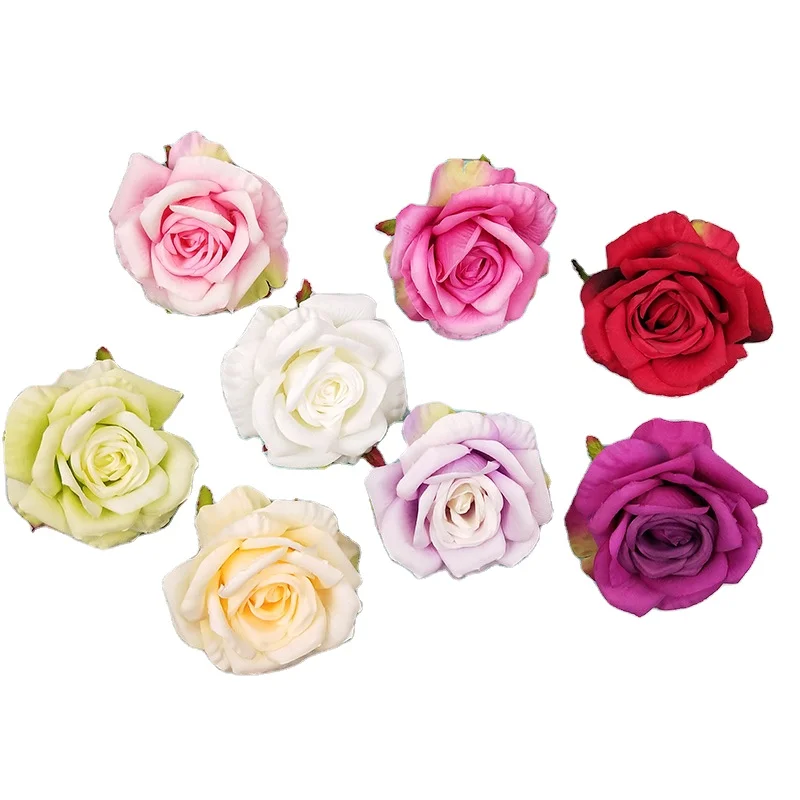 Artificial flower rose head petal rose bouquet for wedding decoration pink rose