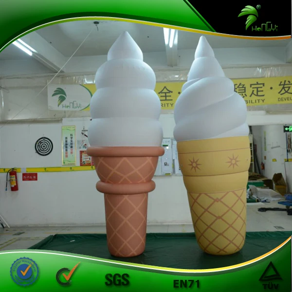 Outdoor Giant Inflatable Ice Cream Cone Summer Decoration Inflatable LED Lighting Advertising Model