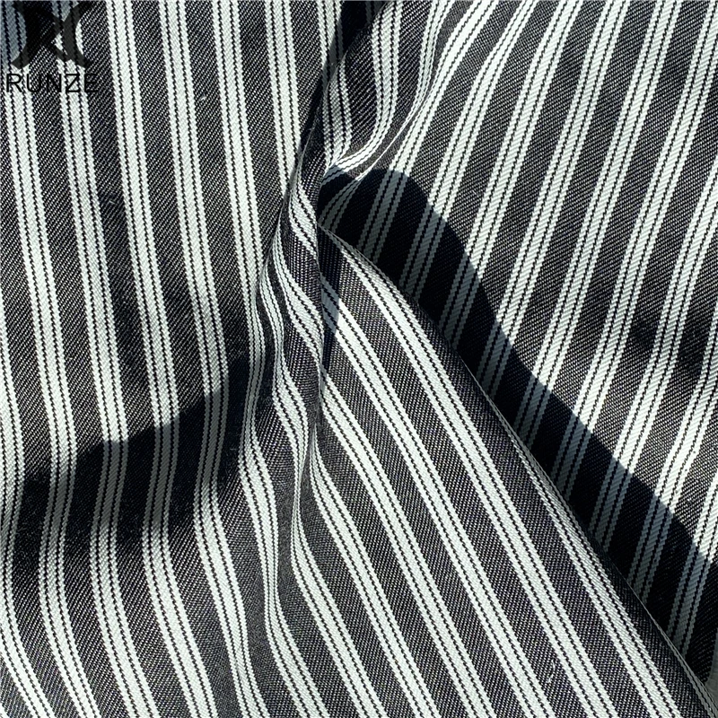 WHOLESALE Polyester Rayon T/R Suiting Fabric High Quality Stripe Shirt Twill OEM Customized Uniform Fabric