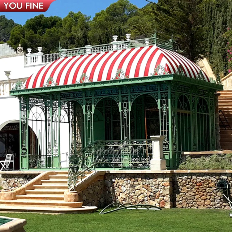 Outdoor Garden Large Green House Wrought Iron Pavilion 