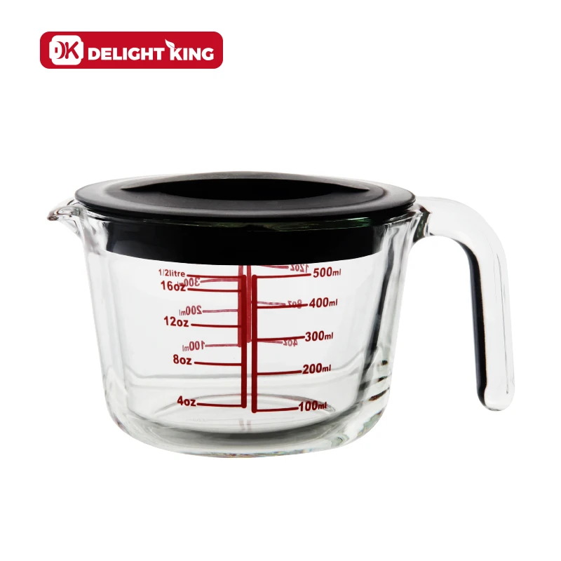 250ml/1000ml High borosilicate glass measuring cup with handle glass measuring jar