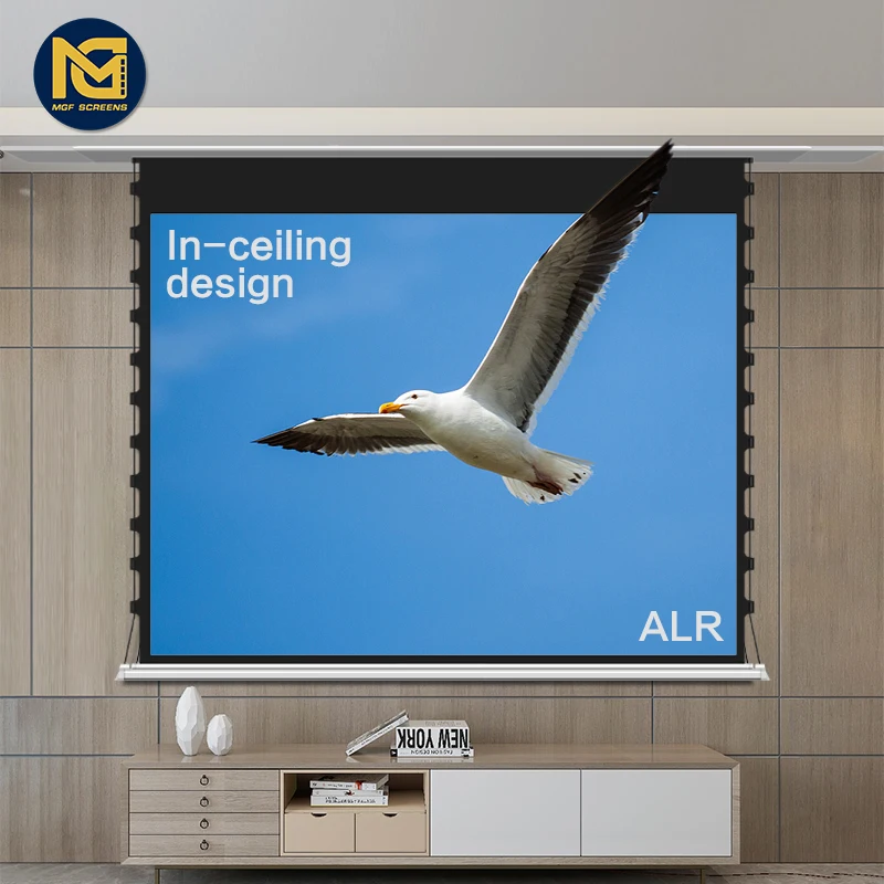 Экран для видеопроектора MGF, задний перфорированный сенсорный портативный проектор с моторизованным приводом, 4k, Черный Алмазный экран