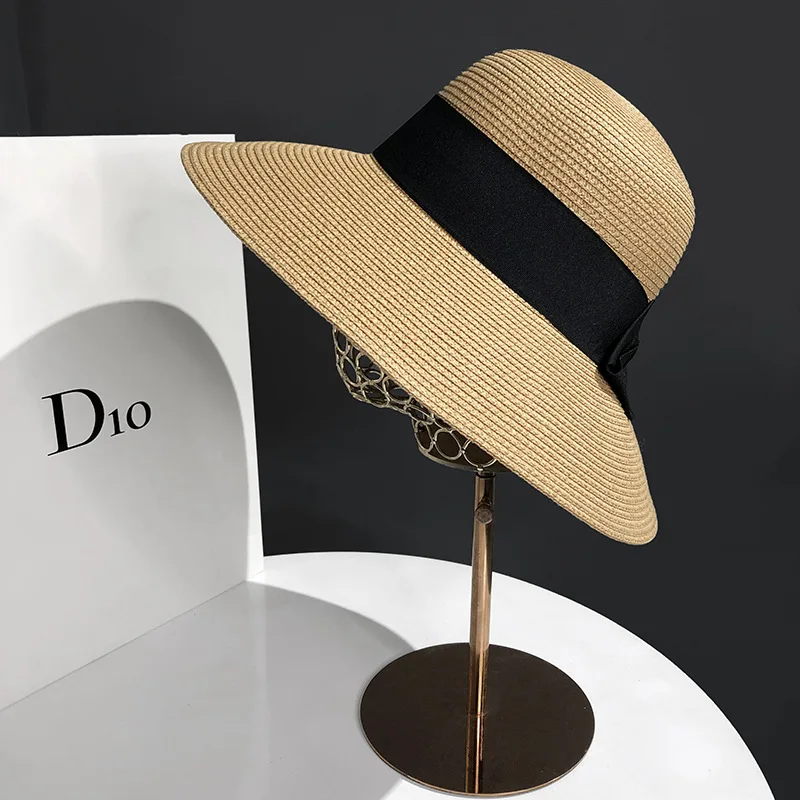 YANYE Fashion Bows Summer Outing Big Brim Sea Female Beach Sun Protection Anti-uv Straw Visor Hat