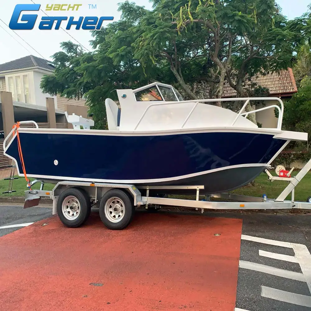 Gather Yacht New 19ft Hot Selling High Quality All Welded Aluminum Boat Fishing Boat With Hardtop Cabin And Windshield For Sale