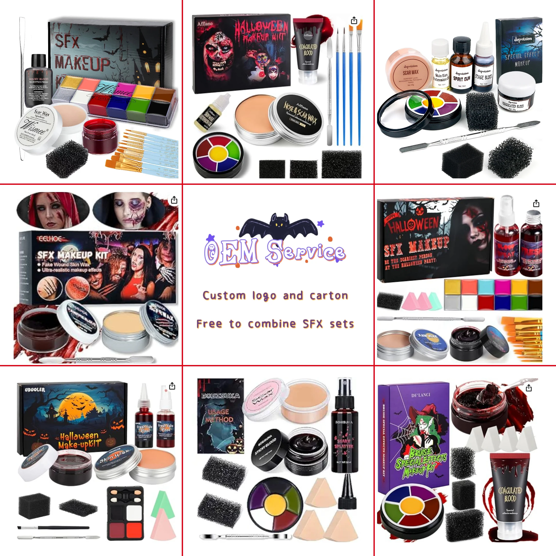 Face Paint Special Effects Halloween Make Up Set for Adults Kids Zombie Vampire Witch Makeup SFX Scary Makeup Kit