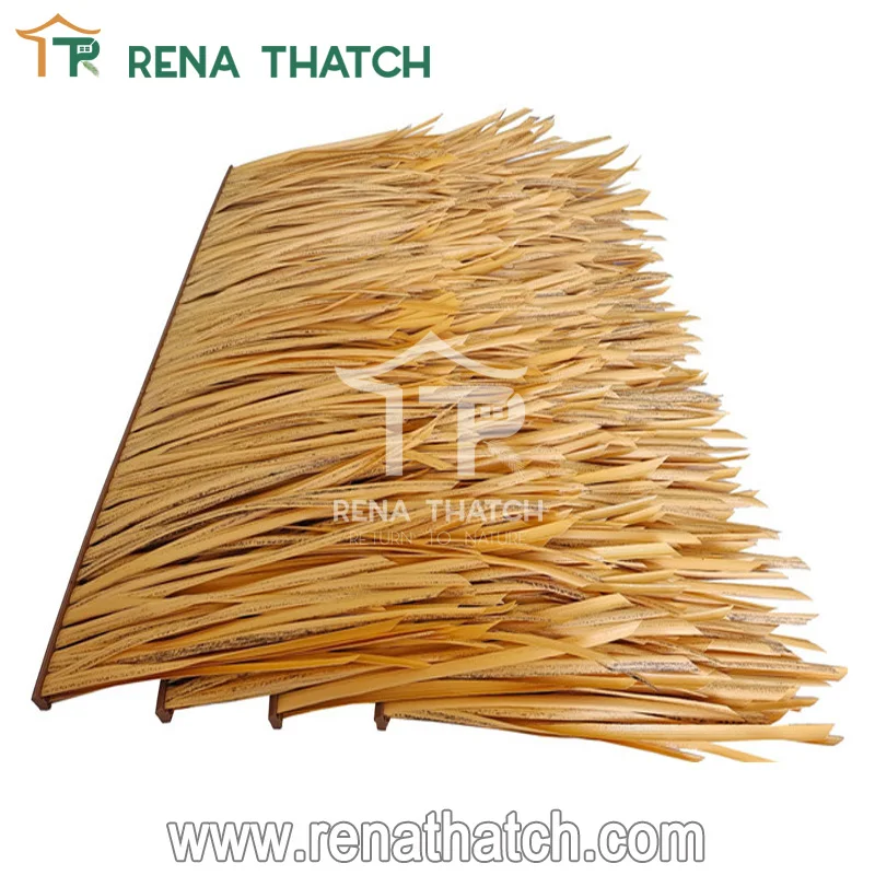 Plastic fire retardant synthetic straw artificial Nylon thatch roof tile synthetic thatch roof