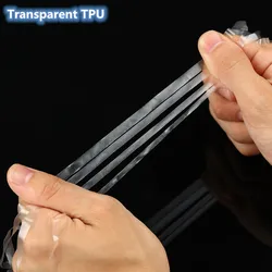 German material  high elasticity TPU transparent resilience band for shoulder strap / Polo shirt neck /Tracksuit pants leg open