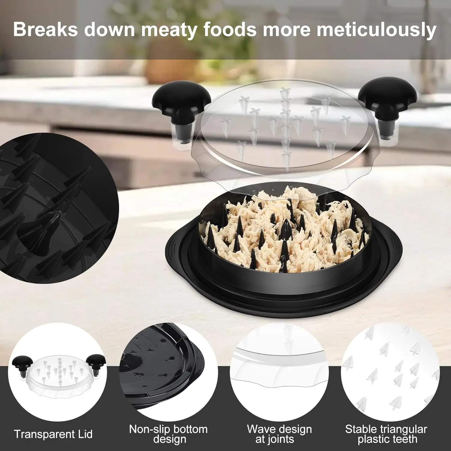 Chicken Shredder Tool Twist BPA Free Ergonomic Handle Non-slip Base The meat shredder machine for Chicken Pork Beef