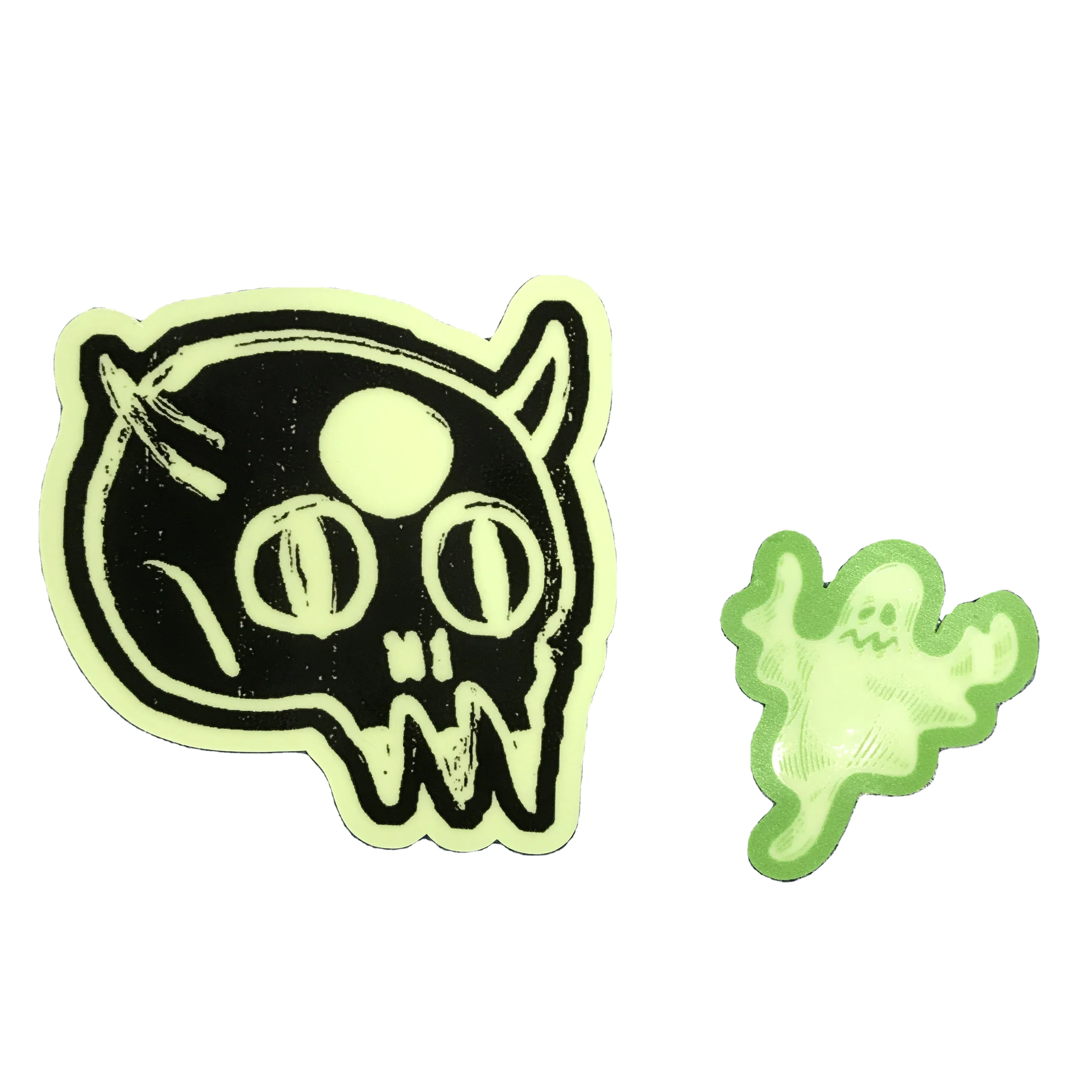 Happy Halloween logo printing glow in dark stickers decoration ghost glowing sticker for Halloween