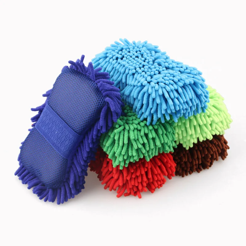 Microfiber car wash sponge premium chenille super to pollute car clean tool car supplies cleaning hand sponge
