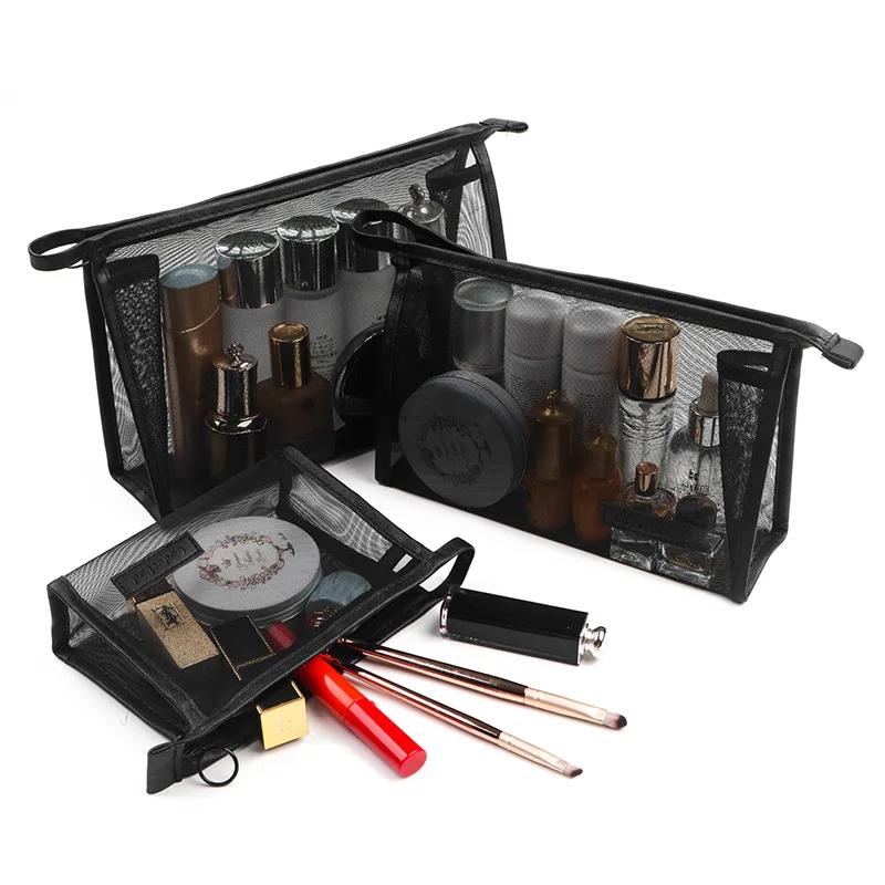 Wholesale Best Seller Portable Travel Toiletry Kit Wettable Water Mesh Net Makeup Storage Bag Cosmetic Case Accessories Pouch