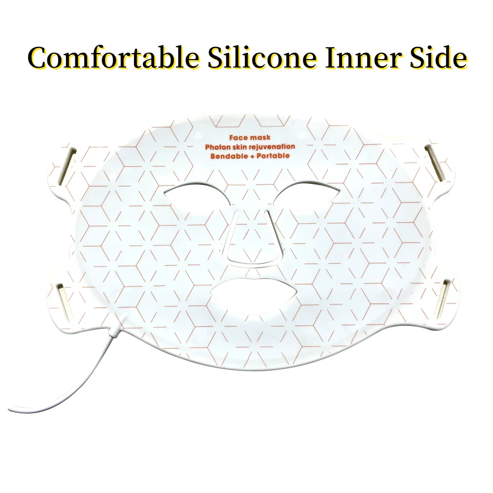 Silicone Led Red Light Therapy Facial Face Mask 240pcs 460 590 630 850nm PDT Infrared Lamp 4 Colors Photon Therapy