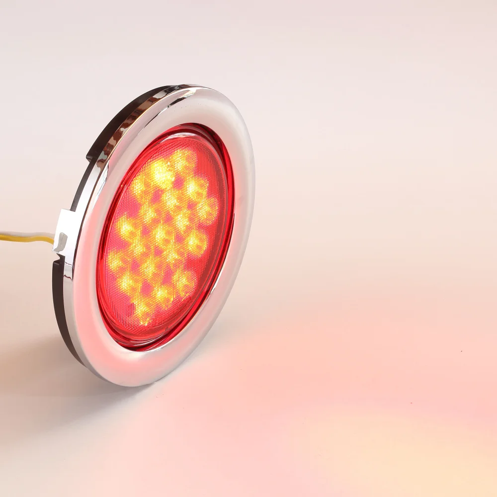 E-mark Approval 10-30V 4 inch Tractor Trailer Truck LED Round Rear Turn Taillights