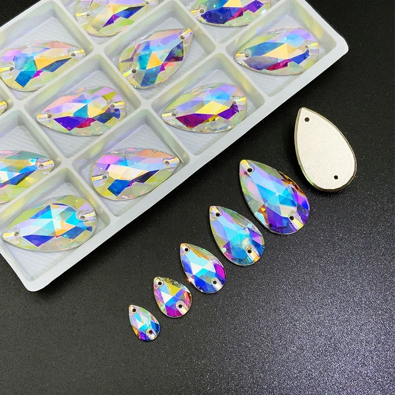 Factory Sale New Color High Quality Drop shape Strong Glue Strass Crystals Rhinestone