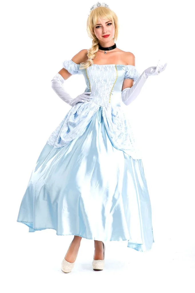 Movie Costumes Court Blue Halloween Women Sissi Princess Dress Halloween Princess Costume Cosplay Costume