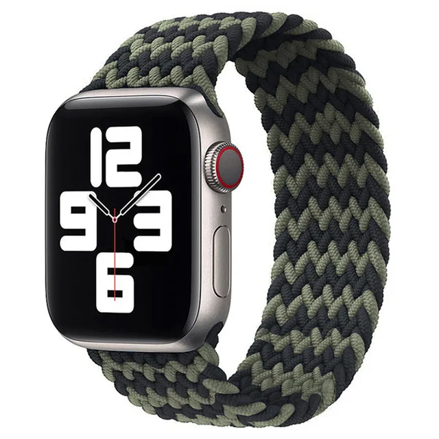  Новый Плетеный эластичный нейлоновый ремешок для Apple watch 6 band iWatch se браслет