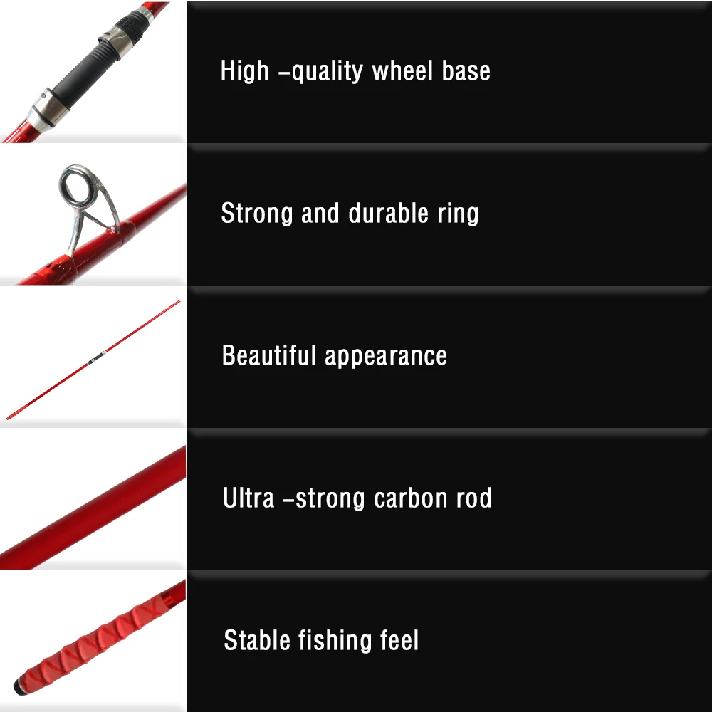 HYD-OEM/ODM Factory  3 Sections Long Casting  Spinning Shore Gig 4.5m carbon rim tubular Rod Surf Fishing Rod