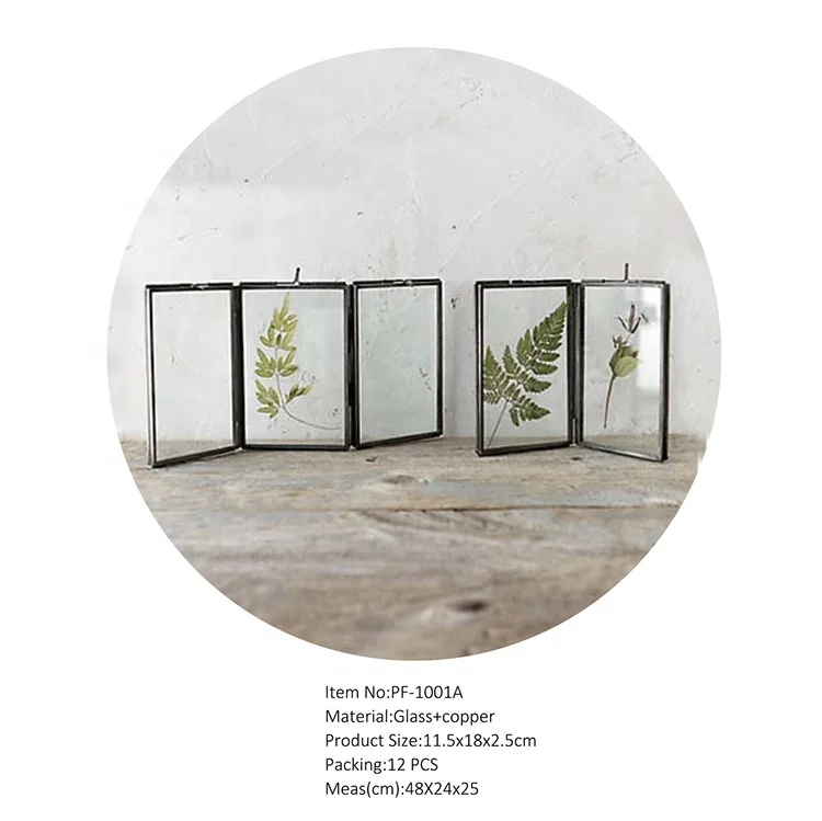 PF-1001B Square Flower And Butterfly Glass Photo Frame