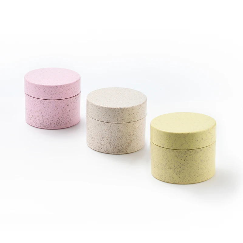 Оптовая продажа биоразлагаемая косметическая упаковка 100% переработанная 30 г 50 100 200 пластиковая банка для крема лица из пшеничной соломы