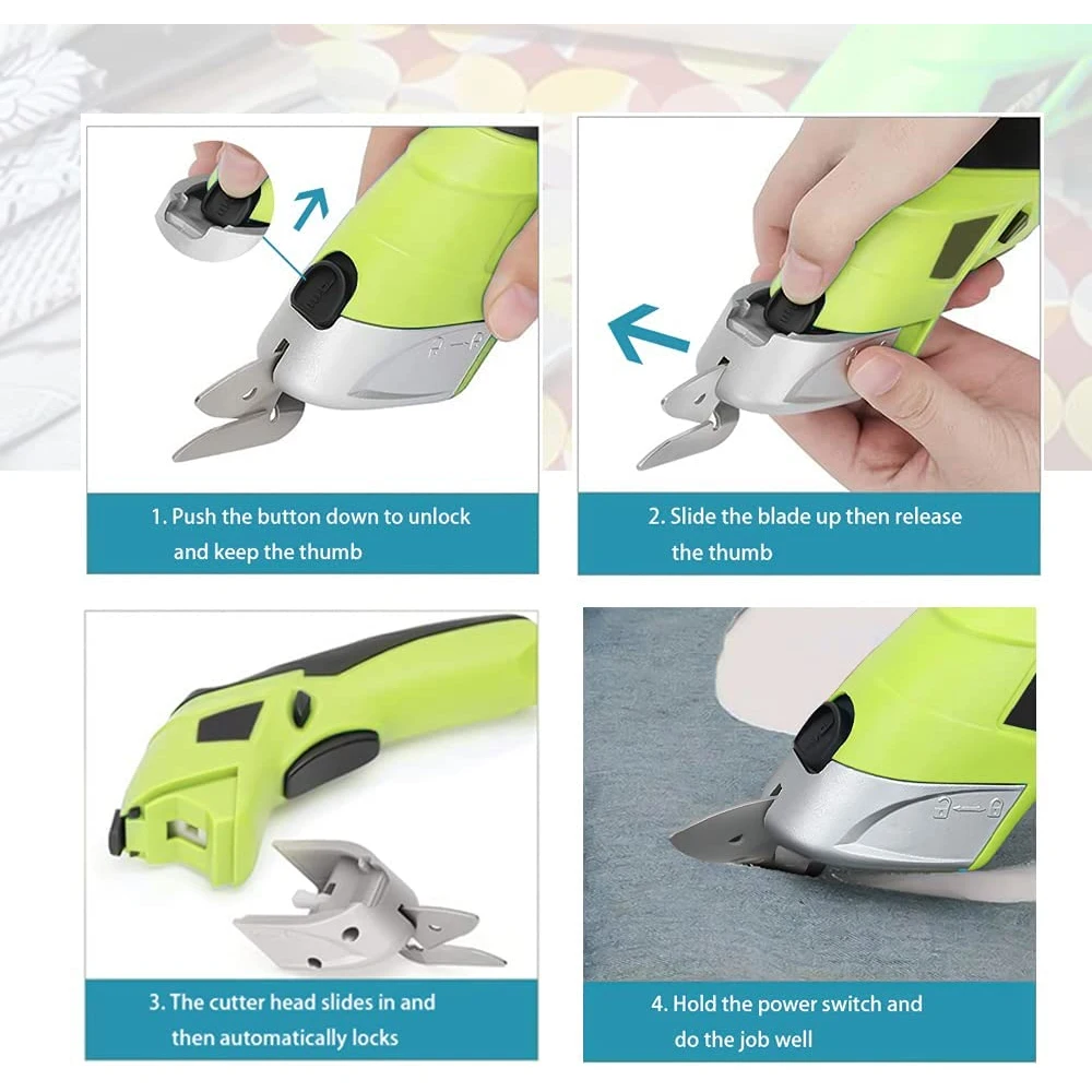 Rechargeable   Electric Scissors Wireless Battery Cutter  Cloth Carpet  PVC Leather Cutting Tools
