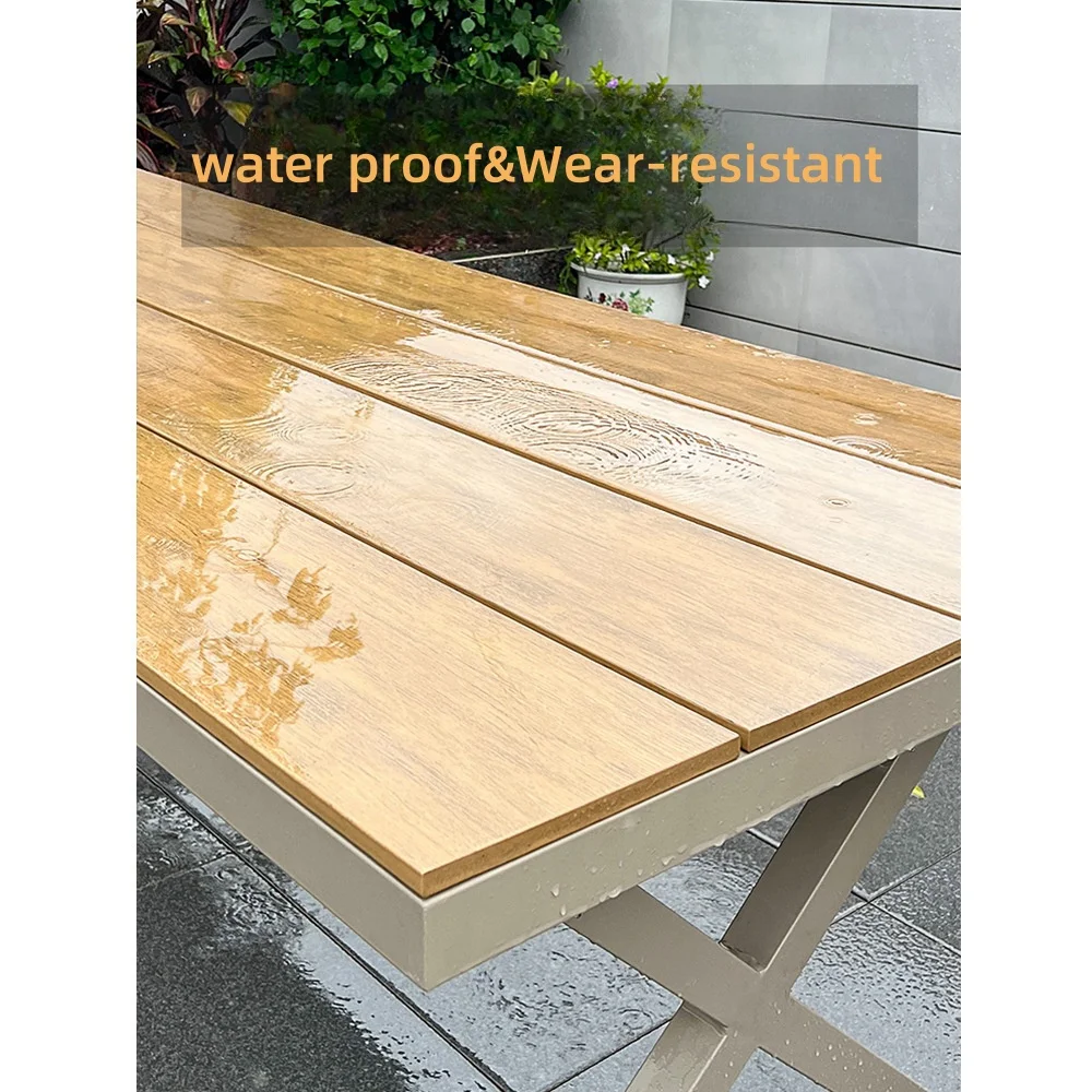 HJ HOME Outdoor Garden Restaurant Furniture Set Patio Durable Waterproof Aluminium Dining Table and Chair Set